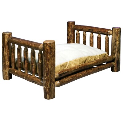 Log Dog Beds For Large Dogs Amish Made Cabin Furniture Raised Big