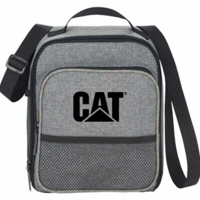 Caterpillar CAT Equipment Black & Gray Lightweight 6 Can Lunch Cooler Bag 