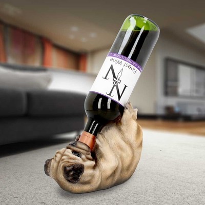Mops Hundefresser Weinflaschenhalter 21,5 cm / NEMESIS NOW