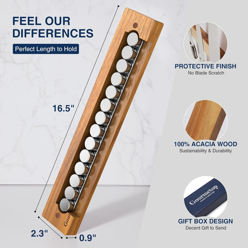 Magnetic Knife Holder for Wall, Knife Magnetic Strip No Drilling 16.5″, Kitchen - Picture 6 of 12