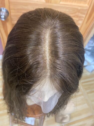 Peluca Malky Sheitel Europea Multidireccional Encaje Top 17" Marrón con Destacados - Imagen 2 de 5