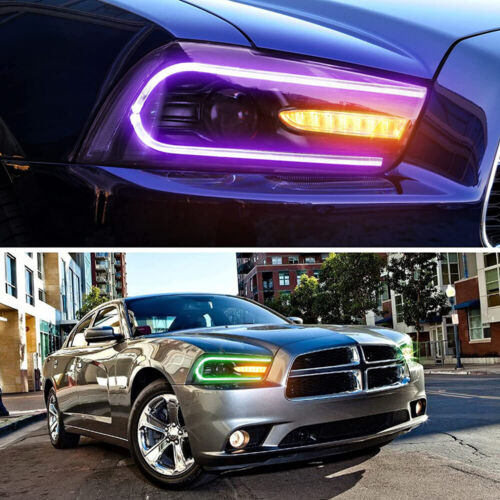 2Set VLAND LED Headlights RGB Sequential For 2011-2014 Dodge Charger w/D2H Bulbs - Foto 8 di 14