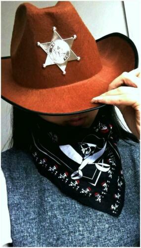 Halloween Western Cowboy Kit Gun with Sheriff Badge and Belt Hat - Foto 3 di 3