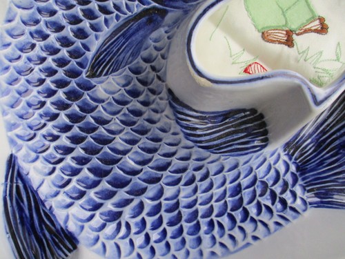 Puddingform "etc".,  *halbkreis-gebogene Fischform*-- Keramik-- - Bild 5 von 9