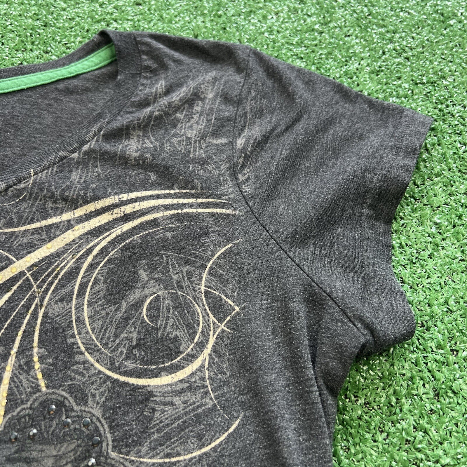 Harley Davidson T Shirt Donna M L Whisky Fila Grigio Croce Abbagliata