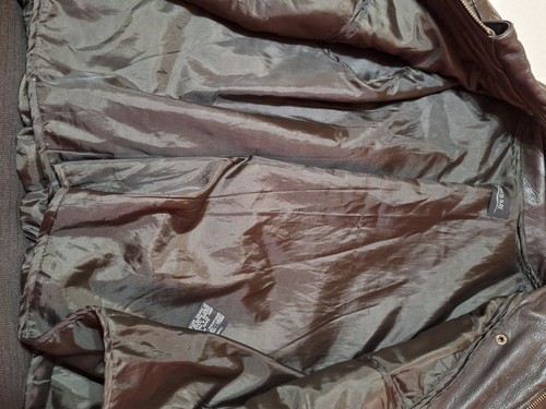 Chaqueta de bombardero de cuero negra para hombre XLarge Burk's Bay Aviation - Imagen 17 de 20