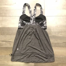 Lululemon Run Rest Less Tank 2 Flowabunga Floral Heather Black Top Bra Flowing