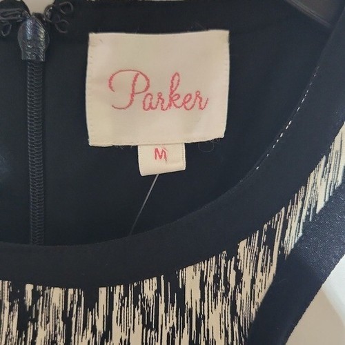 Parker NWT Black and White Racer Back Mini Dress Size Medium - Picture 7 of 8