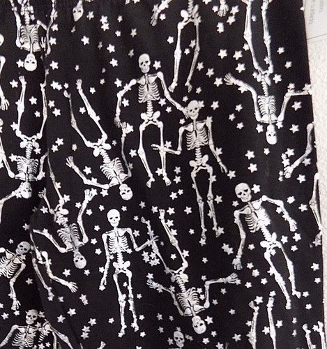 Skull Leggings Womens Size XS Metallic Skeleton Black Ankle Stretch NOBO