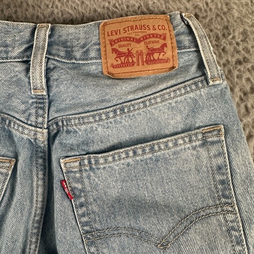 Levis 94 Baggy Jeans Womens 26x31 Blue High Rise Light Wash Wide Leg - Picture 12 of 15