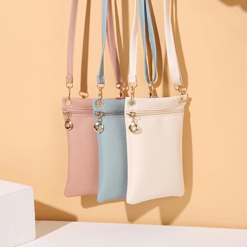 Women's Crossbody Phone Bag PU Litchi Pattern Long Shoulder Strap Adjustable 1PC - Foto 4 di 26
