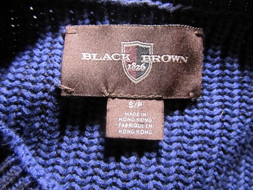 Black Brown 1826 Mens Pullover Sweater, Blue, Knit Cotton, Size S, New, Reg $79 - Picture 4 of 5