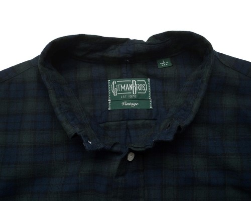 Gitman Vintage $240 Blue Green Black Watch Plaid Brushed Cotton Shirt Small L - Picture 6 of 7