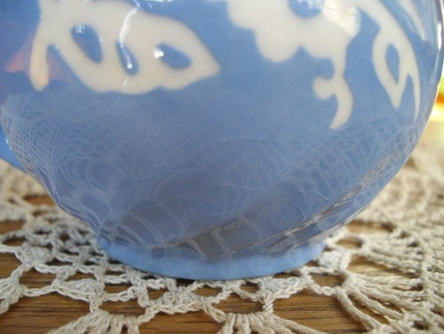 Crema azul Harker Harkerware vintage de cámara ~ - Imagen 7 de 9