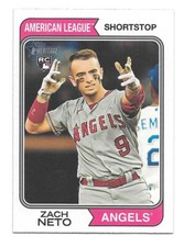 2023 Topps Heritage High Number ZACH NETO RC Action Image Variation -ANGELS-