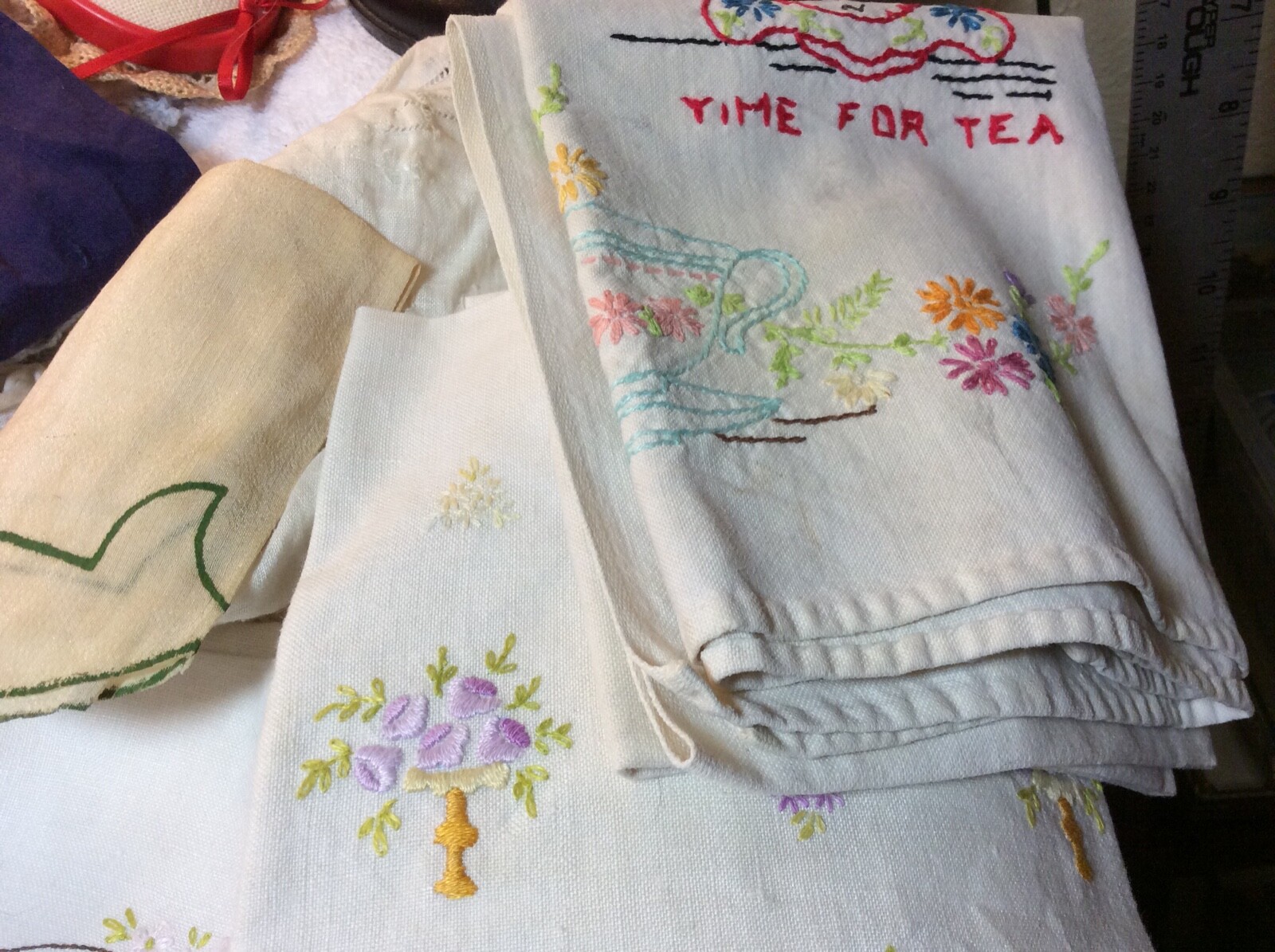 Huge lot of Vintage Handmade Cross Stitch, Handkerchiefs, Doilies eBay