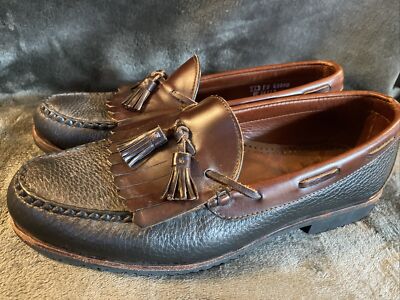 Allen Edmonds Mens Black & Brown Nashua Tassel Loafers 42250  display picture 3