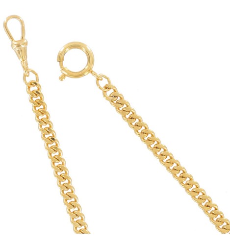 USA Made Gold Tone Pocket Watch Chain 11" Swivel Clasp Lobster Claw - Picture 10 of 10
