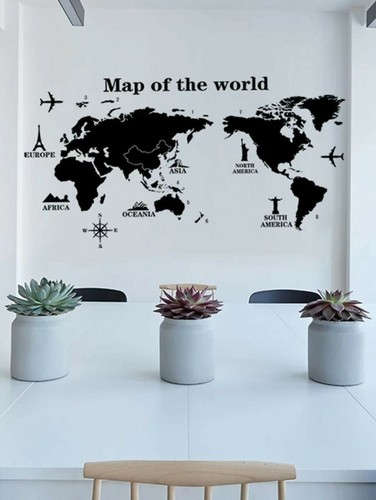 world map wall sticker, educational map, for school, work and personal use - Picture 3 of 8