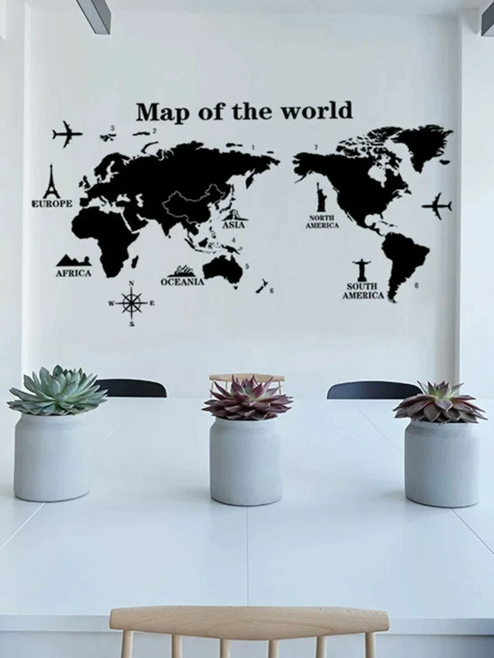 world map wall sticker, educational map, for school, work and personal use - Image 3 of 4