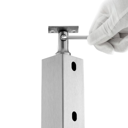 VEVOR Palo Ringhiera Foro Angolato Argento 106,7x5x5 cm 1JZLGZ1067556VUN5V0 - Foto 12 di 12
