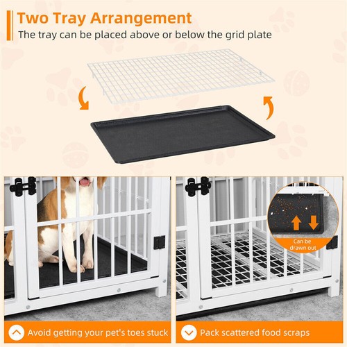 BingoPaw Wooden Dog Crate End Table Multi Doors Pet Kennel Furniture with Toilet - Picture 66 of 107