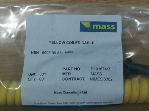 Mass Communications Coiled Connector Cable NSN 5995-99-834-9485 - Picture 6 of 6