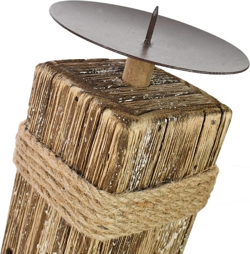Rustic Wood Candle Holders Stand for Pillar Candles Display Wooden Candlestick H - Picture 5 of 28