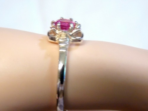 Pink Lab Sapphire Size 9 Ring 925 Sterling Silver USA Made 0.55ct - Picture 5 of 6