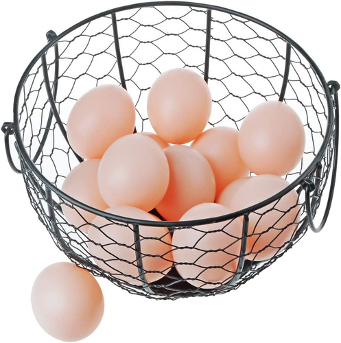 Kitchen Storage Metal Wire Egg Basket Farm Chicken Cover Egg Holder/Organizer, - Picture 10 of 12