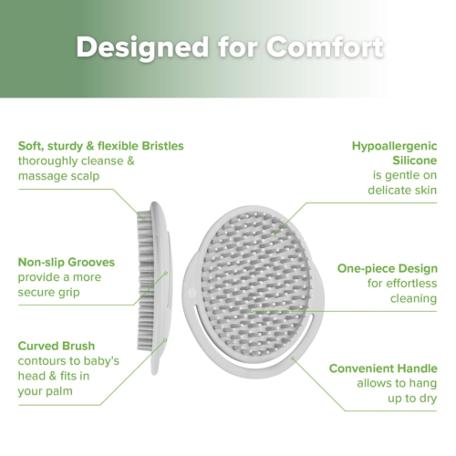 Baby Cradle Cap Brush - Soft Cradle Cap Comb| Hair Scalp Massager, Soft Bristles - Picture 4 of 8
