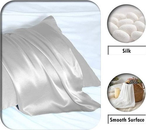 Lyshin~ Light Grey Silk Pillow Case, 20x36", King Size, NEW! - Picture 5 of 5