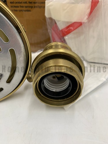 Pottery Barn Classic Anti Brass Pendant Cord Kit Brass Finish 2.5" Diam #4844A - Picture 3 of 8