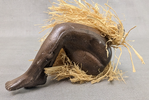 Biskuit sitzend RedWare Keramik Hawaii schwarz Hula Mädchen Gras Rock 1920er (S7) - Bild 10 von 13