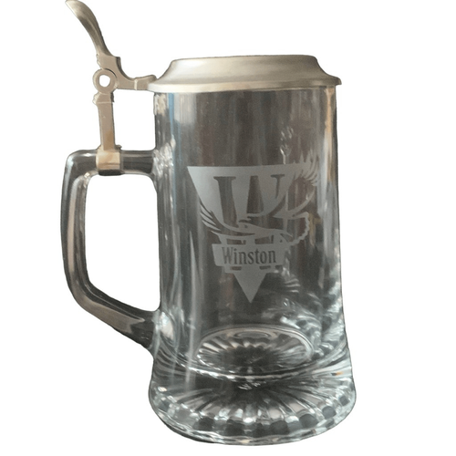 Vintage Winston Beer Stein Glass With Metal Lid - Perfect for NASCAR Fans! - Picture 2 of 12