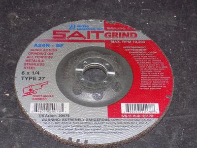 Sait Type 27 A24N-BF 6'' x 1/4'' Grinding Wheel (LOT OF 2)
