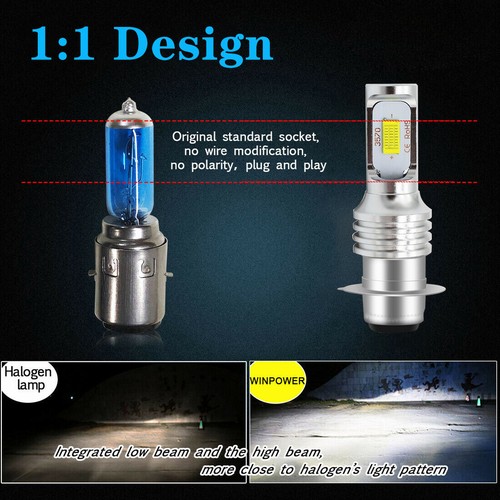2PC 6000K HID White H6M LED Headlight For Yamaha YFZ450R Rhino 700 Raptor YFM660 - Picture 4 of 11