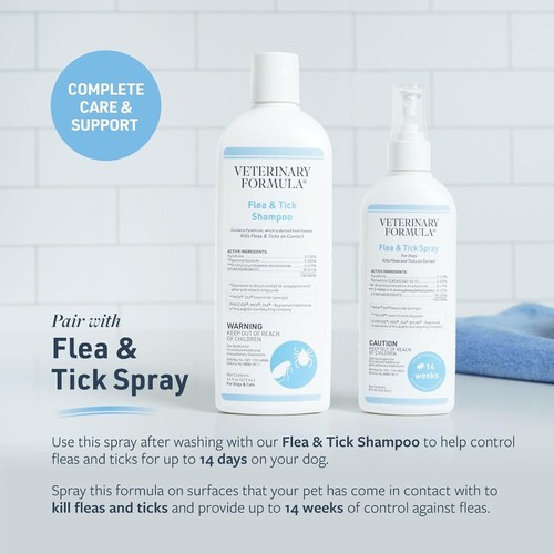 Veterinary Formula Flea and Tick Shampoo for Dogs and Cats, 16 oz - Picture 3 of 8