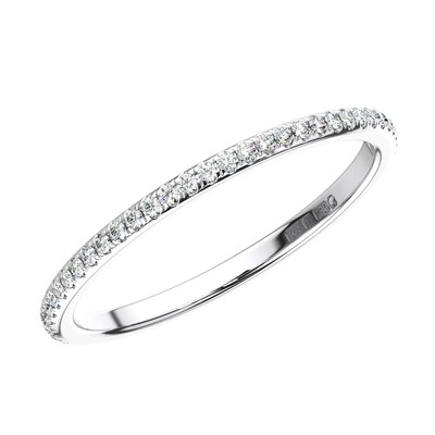 0.15Ct Micro Pave Set Round Brilliant Cut Diamonds Eternity Ring in Platinum