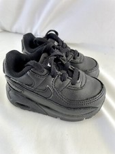 Nike Toddler Air Max 90 Triple Black Leather Shoes Size 5C