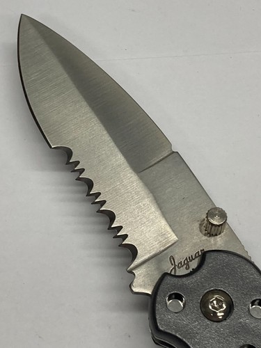 Jaquar Tactical Spear Point Combo Bld Folding Knife w/Clip,Liner Lock YD-656EY - Picture 3 of 19