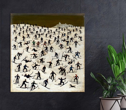 Esquiadores 1926 por Franz Sedlacek Lienzo o póster de colección impresión artística cuadrada - Imagen 7 de 18