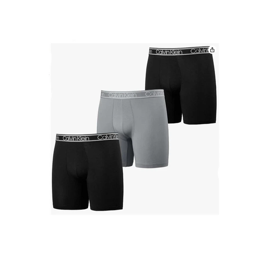 Roupa íntima masculina Calvin Klein BOXER M-XL microfibra pacote com 3 absorção elástica - Imagem 2 de 3