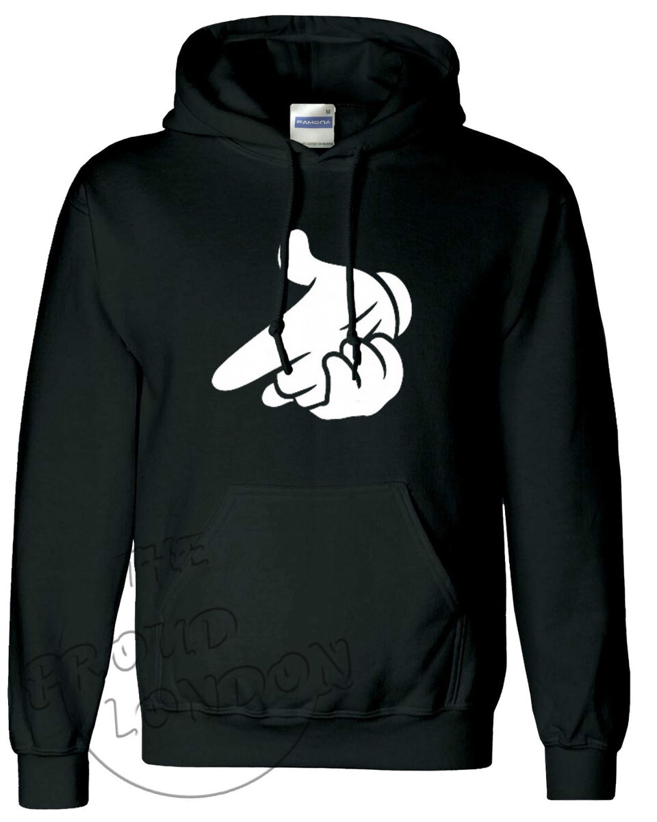 MICKEY MOUSE HANDS AIR GUN DOPE FASHION UNISEX HOODIE