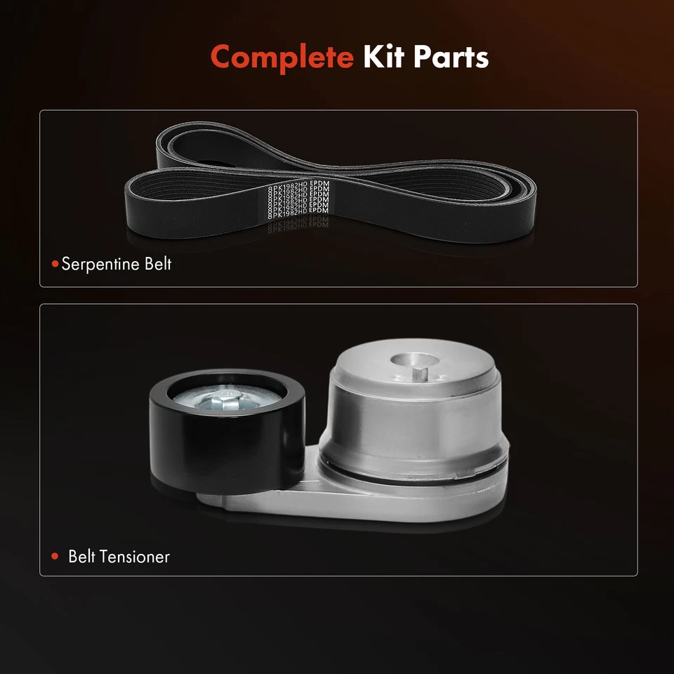 2x Kit de componentes de transmisión por correa Serpentine para Ford L9000 International Harvester Foto 2 de 4