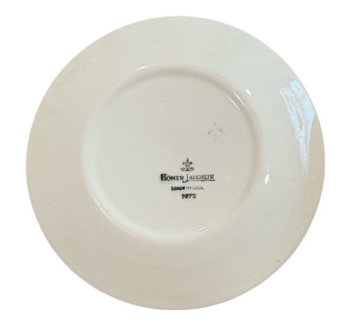 Homer Laughlin 1972 Salad Bread Plates 7.25" Porcelain Vtg Made In USA Lot Of 4 - Picture 3 of 8