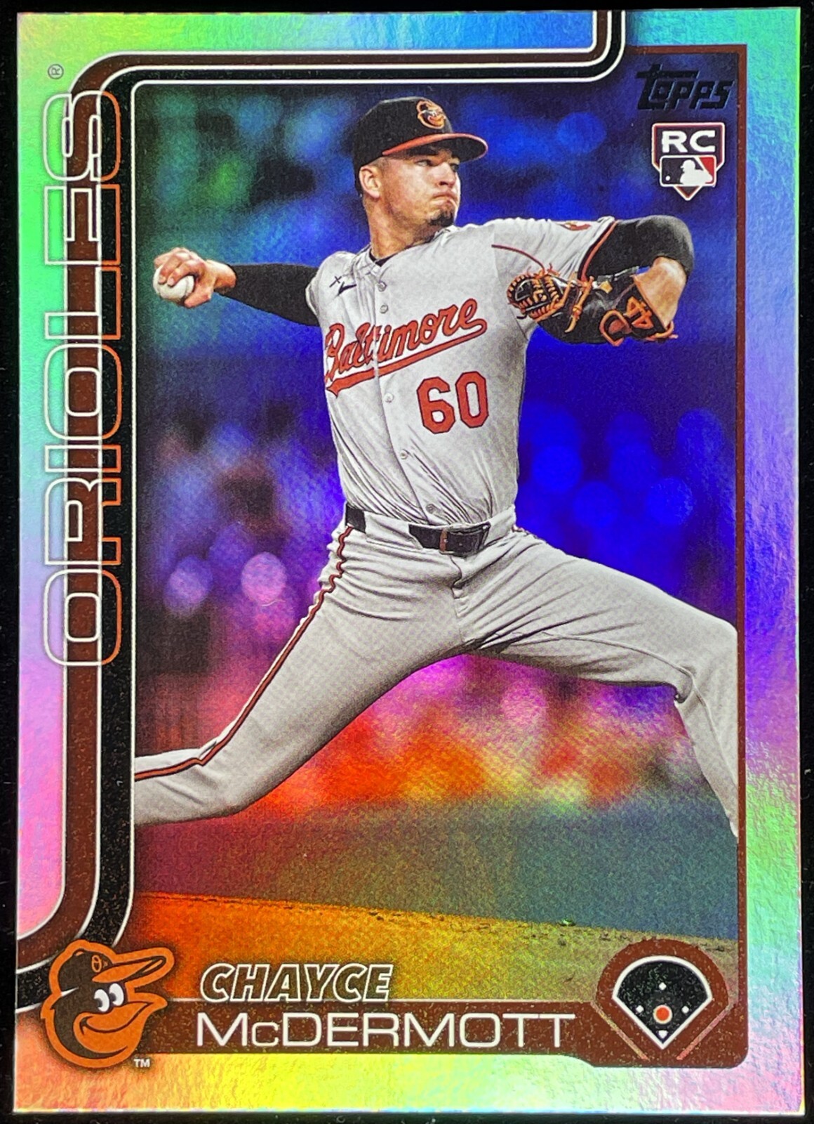 2025 Topps Series 1 Chayce McDermott RC #32 Rainbow Foil - Baltimore Orioles
