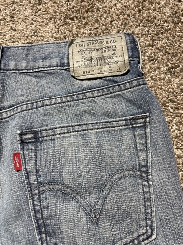 Levi's 514 Jeans Youth Boys 16 Short Slim Straight Light Wash  *Hemmed 28x21* - Picture 11 of 12