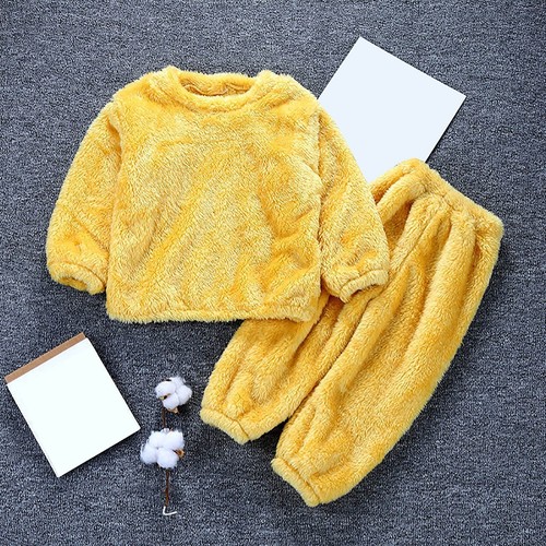 Toddler Kids Boys Girls Winter Outfits Long Sleeve Fleece Tops Pants Pajamas Set - Picture 28 of 30