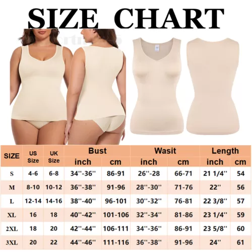 Damen Bauch Kontrolle Shapewear Body Shaper Tank Tops Camisole V-Ausschnitt Trägershirt S-3XL - Bild 17 von 20